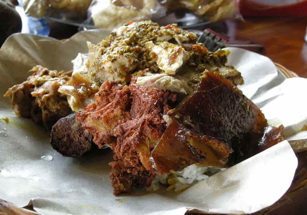 Balinese babi guling roast pork indonesian food