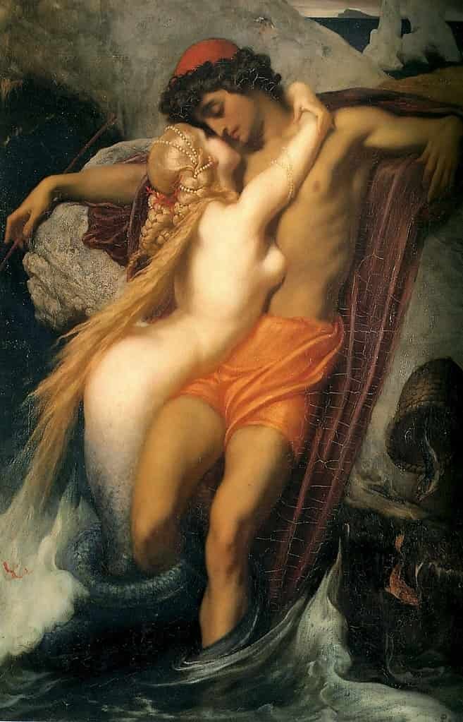 The Fisherman and the Syren painted by Frederic Leighton in 1856