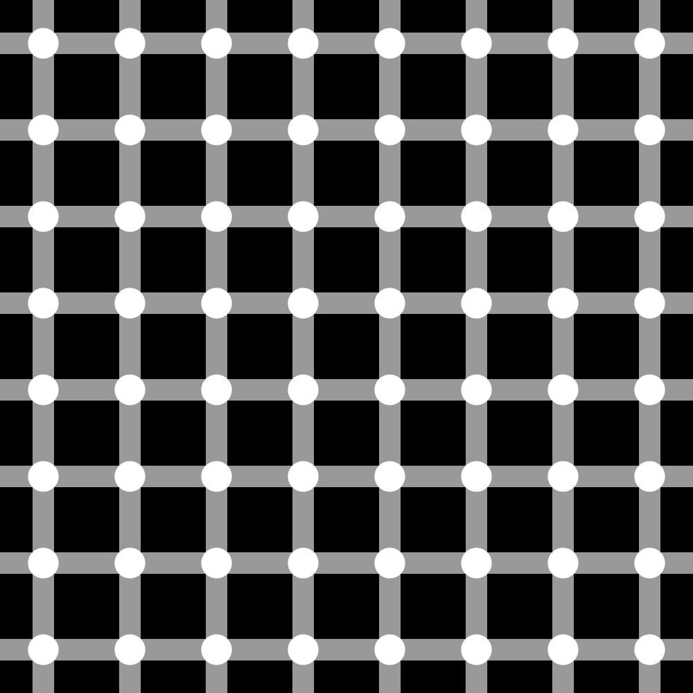 Blingking grid optical illusion