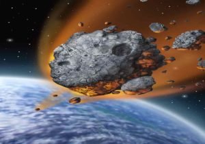 Asteroid falling to earth